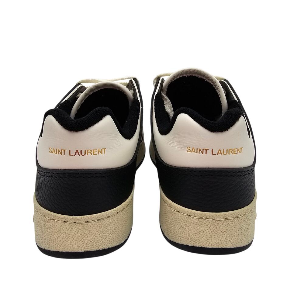 Saint Laurent SL61 Low Top Sneaker Black White Leather Size 39.5 US 9.5 - Picture 11 of 13